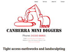Tablet Screenshot of canberraminidiggers.com